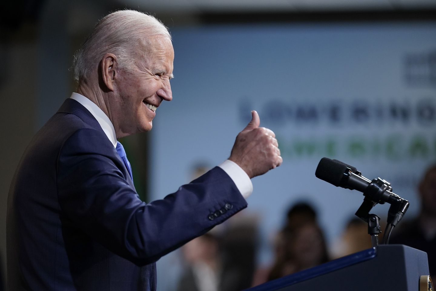 Biden stumps for big-spending agenda as a way to alleviate rising costs